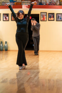 Happy ballroom dancers sharing the floor at North Shore Dance Society in Glencoe, IL.