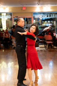 Active seniors enjoying social ballroom dance lessons in Glencoe, IL.