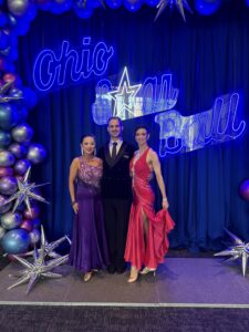 competitive ballroom dance couple performing in Glencoe, Illinois.